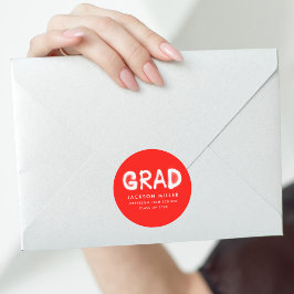 Adesivo Redondo Graduação de Pintura Vermelha Moderna