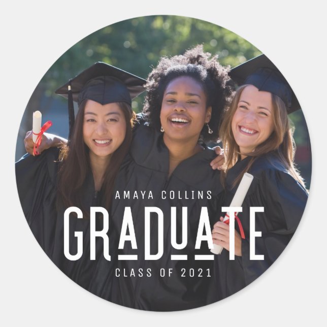 Adesivo Redondo Graduação de segundo grau Classe de Foto 2022 (Frente)