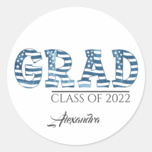 Adesivo Redondo Graduação de Texto Personalizado do Sinalizador Na