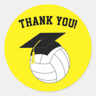 Adesivo Redondo Graduação de Voleibol - Amarelo