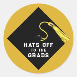 Adesivo Redondo Graduação Dourada