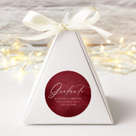 Adesivo Redondo Graduação em Aquarela da Burgundy da Caligrafia El