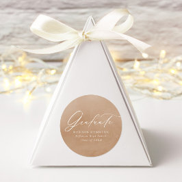 Adesivo Redondo Graduação em Aquarela de Caligrafia Elegante