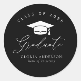 Adesivo Redondo graduação em branco