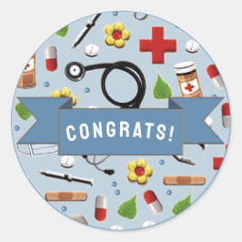 Adesivo Redondo Graduação em Enfermagem Escolar