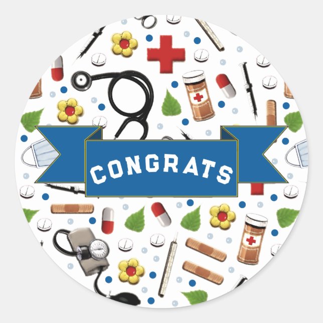 Adesivo Redondo Graduação em Enfermagem Escolar (Frente)