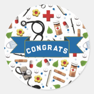 Adesivo Redondo Graduação em Enfermagem Escolar