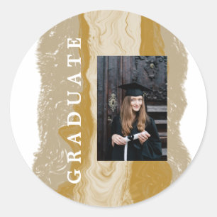 Adesivo Redondo Graduação em mármore Dourado Beige