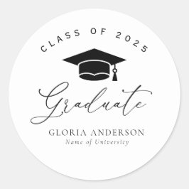 Adesivo Redondo graduação em preto e branco