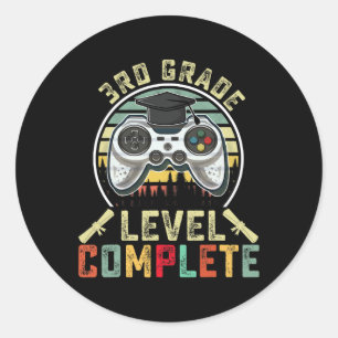 Adesivo Redondo Graduação Graduada 3º Grau Gamer Completo Nível Gr