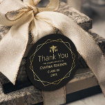 Adesivo Redondo Graduação Médica Romântica do Ornamentado Elegante<br><div class="desc">Ornamentado Elegante Dourado Clássico de Graduação Médica Romântica Adesivo Redondo, "O Toque Final: Adicionando Elegância à Sua Graduação Médica com Dourados Padrões de Agradecimentos": Discuta a importância de expressar gratidão e apreço no estilo, destacando como o obrigado ouro que você cola pode melhorar a apresentação geral de presentes e cartões...</div>