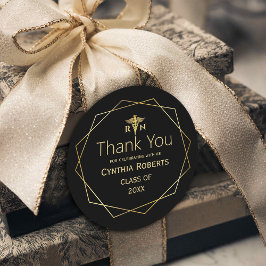 Adesivo Redondo Graduação Médica Romântica do Ornamentado Elegante