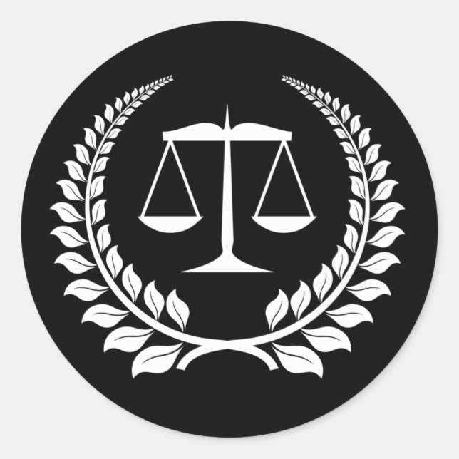 Adesivo Redondo Graduação na Faculdade de Direito Black/White Laur (Frente)