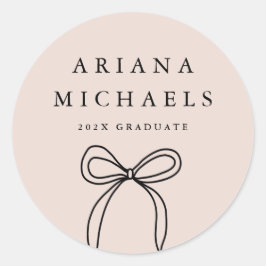 Adesivo Redondo Graduação Negra e Blush do Arco Moderno