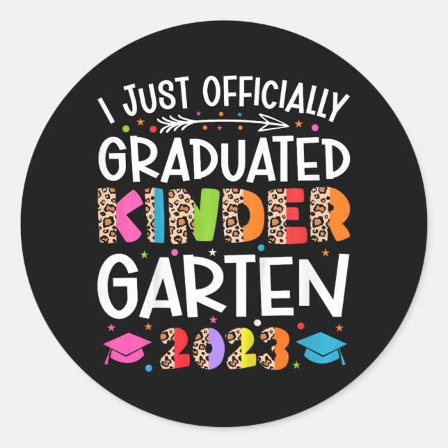 Adesivo Redondo Graduação Oficialmente Graduada no Jardim de Infân (Frente)