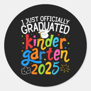 Adesivo Redondo Graduação Oficialmente Graduada no Jardim Infantil