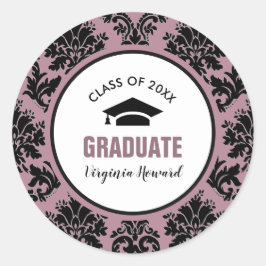 Adesivo Redondo Graduação Personalizada de cor damasco