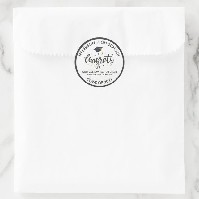 Adesivo Redondo Graduação Personalizada Graduação Gradua Classe de (Bolsa)