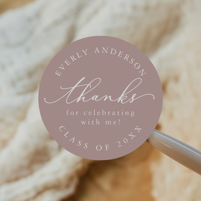 Adesivo Redondo Graduação Simples de Script Moderno (Criador carregado)