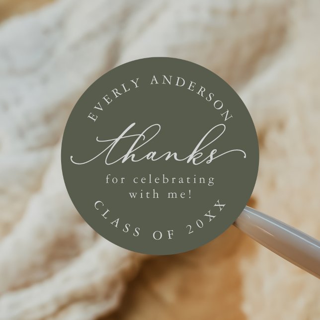 Adesivo Redondo Graduação Simples de Script Moderno (Criador carregado)