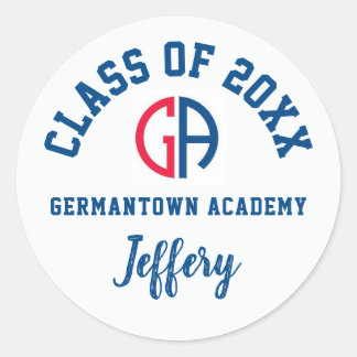 Adesivo Redondo Graduação Stickers Germantown Academy, Personaliza
