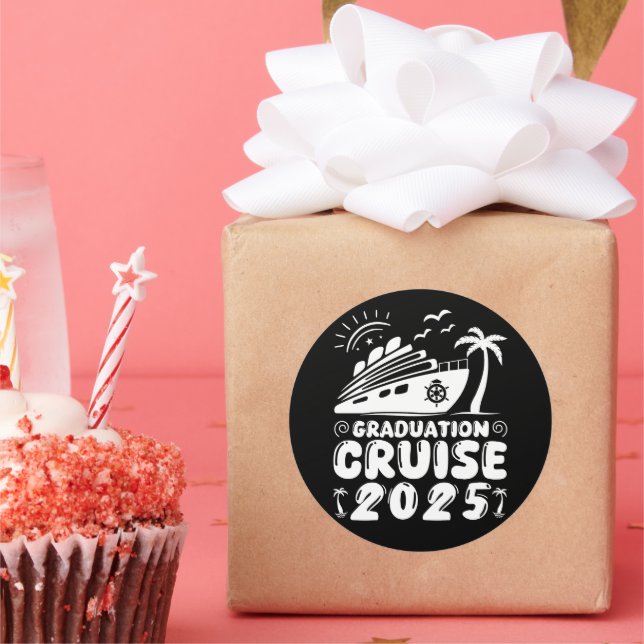 Adesivo Redondo Graduação Trip Cruise 2025 Navio Party Cruise Gift (Festa)