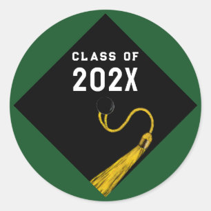 Adesivo Redondo graduação verde 2021
