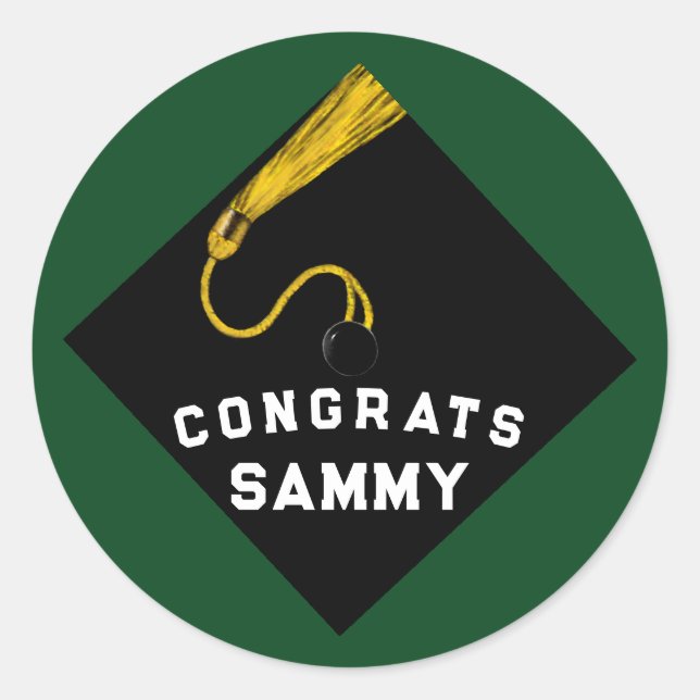 Adesivo Redondo Graduação Verde 2025 (Frente)