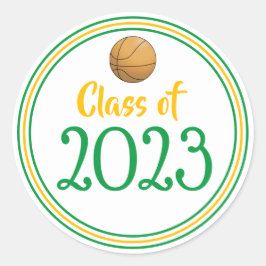 Adesivo Redondo Graduação Verde e Dourada do Ano de Classe