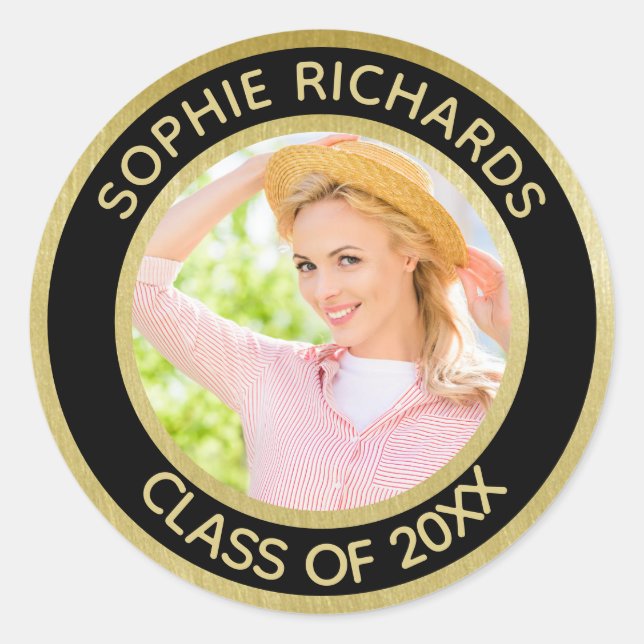 Adesivo Redondo Graduado 2025Foto Personalizada   (Frente)