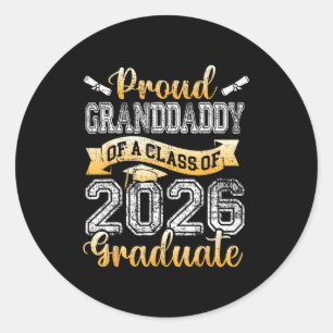 Adesivo Redondo Graduado orgulhoso avô de uma turma de 2026 senior