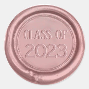 Adesivo Redondo Graduation Class of 2022 Rose Gold Wax Seal