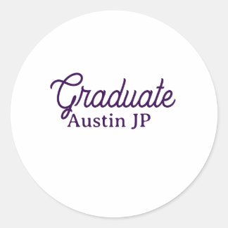 Adesivo Redondo Graduation name purple simple minimal stylish call