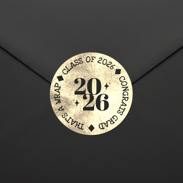 Adesivo Redondo Graduation Party Class Of Congrats Grad Gold (Graduation Party Class Of Congrats Grad Gold Classic Round Sticker
)