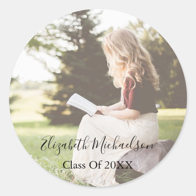 Adesivo Redondo Graduation Photo (Frente)