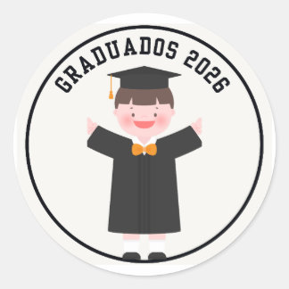 Adesivo Redondo Graduatos 2026 Cute Graduation Sticker \