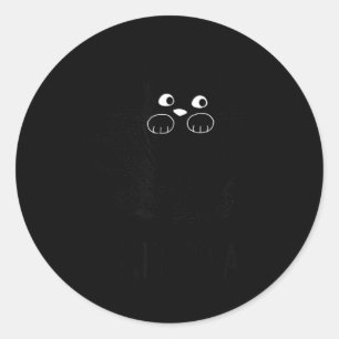 Adesivo Redondo Gráfica Divertida de Gato Preto Kit-Tea