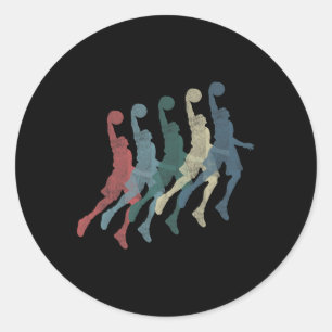 Adesivo Redondo Gráfico 365 Esportes de Basquete - Presente Retroa