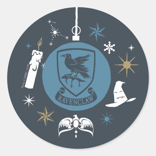Adesivo Redondo Gráfico Bauble de Feriado RAVENCLAW™ (Frente)