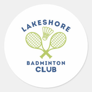 Adesivo Redondo Gráfico cônico do Clube de Badminton de Lakeshore