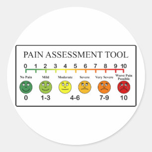 Adesivo Redondo Gráfico da Ferramenta de Avaliação da Dor Médica
