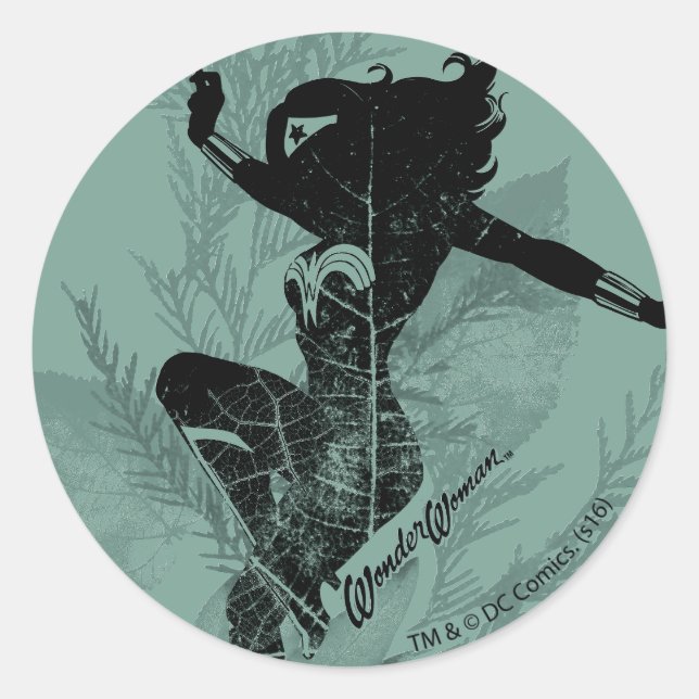 Adesivo Redondo Gráfico da Folhagem de Aterrissagem da Mulher Mara (Frente)