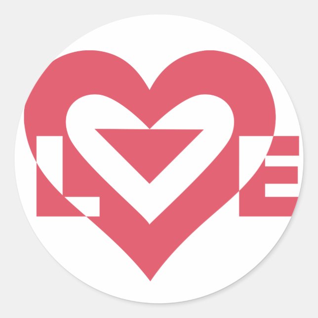 Adesivo Redondo Gráfico de Amor legal, Rosa Cereja (Frente)