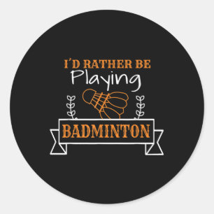Adesivo Redondo Gráfico de Bola de Badminton Para um Jogador de Ba