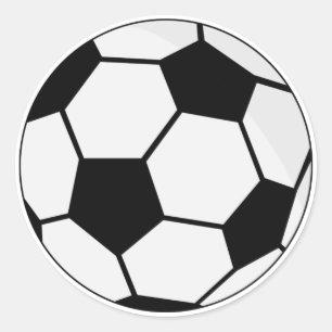 Adesivo Redondo Gráfico de Bola de Futebol Clássico Fã de Esportes