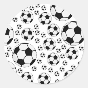 Adesivo Redondo Gráfico de Bola de Futebol Clássico Fã de Esportes
