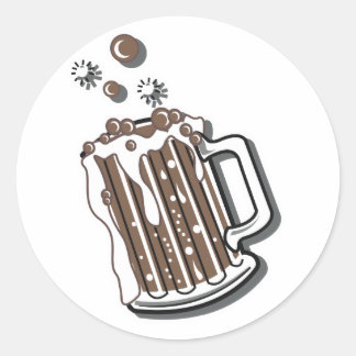 Adesivo Redondo gráfico de cerveja raiz do estilo retro