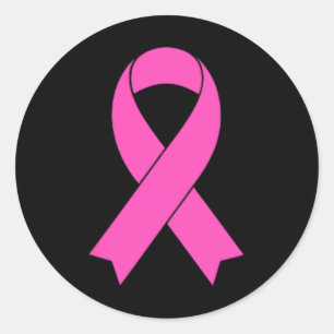 Adesivo Redondo Gráfico de Fita Rosa de Consciência do Cancer da M