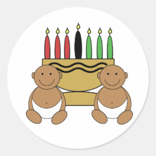 Adesivo Redondo Gráfico de Kwanzaa