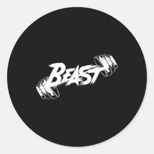 Adesivo Redondo Gráfico de Motivação do Desempenho do Beast
